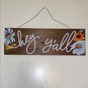 The Spring Shop Brown Floral 'Hey Y'all' Wall Art